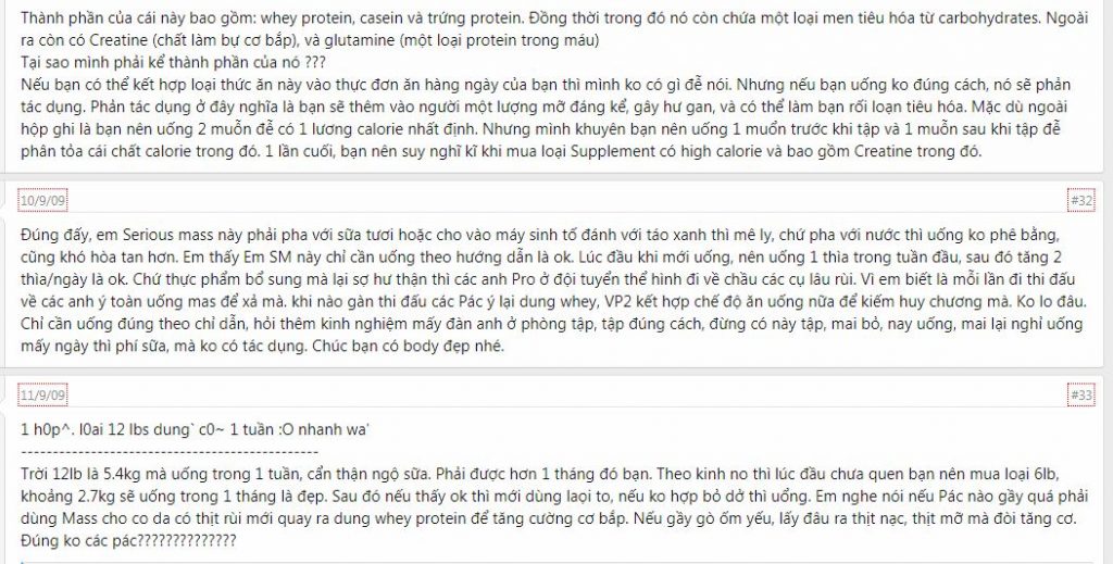 review sữa tăng cân serious mass 04